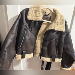 Zara Brown Shearling Jacket